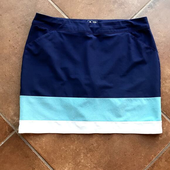 Adidas Golf Blue and White Colorblock Pull On Athletic Skort size L - Picture 6 of 7